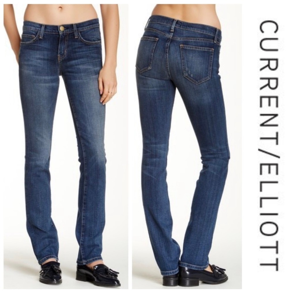 Current Elliott Jeans The Straight Leg Rambler Dark Wash Blue 26 Soft Stretch - Picture 1 of 7